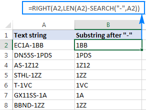 Extracting text after a specific character